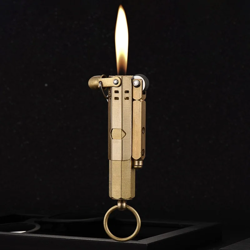 Fire Starting Kit - Новая ретро-зажигалка из чистой меди, ветрозащитная,