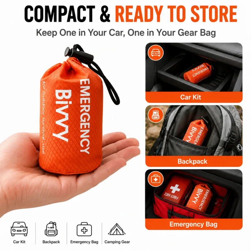 Bivy Bag Emergency - Аварийный спальный мешок, биви-мешок из полиэтилена