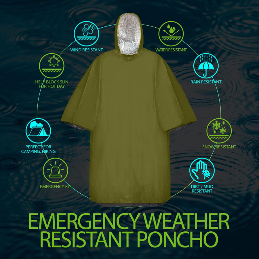 Комплект из 3/5 экстренных пон – обзор и цена Emergency Poncho Rain